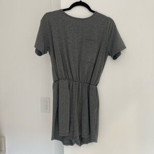 Gray Short Sleeve Romper